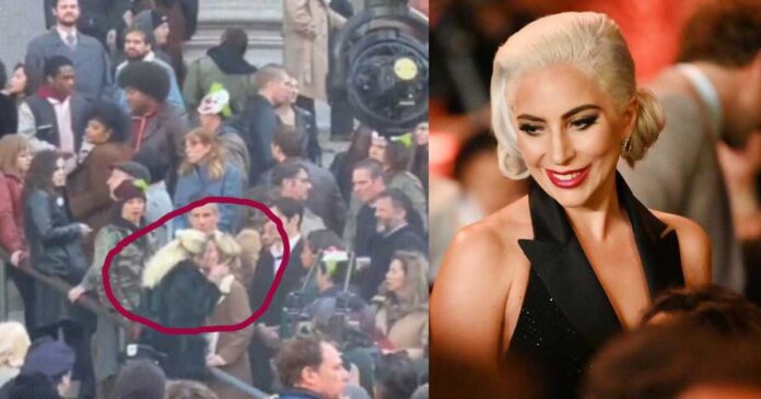 Actress Lady Gaga did this with a stranger in the crowd