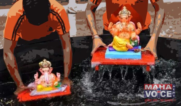 Ganesha immersion in the tank